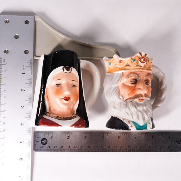 Nasco Japan King Arthur & Queen Guinevere Toby Coffee Mug Tea Cup Vintage Heads - Picture 7 of 8